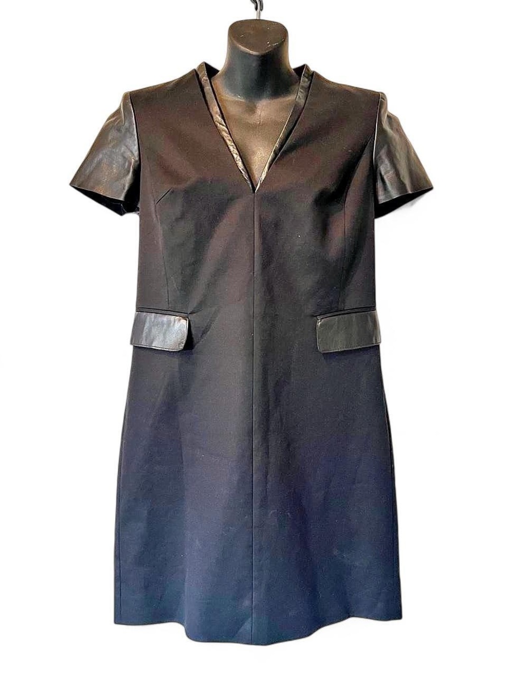 Rachel Zoe cotton and leather shift dress